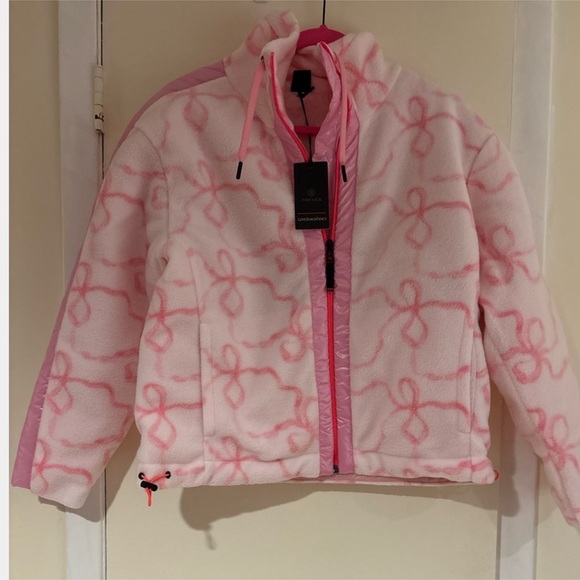 LoveShackFancy Bogner Fire + Ice Pink Bow Fleece Jacket - Picture 6 of 8